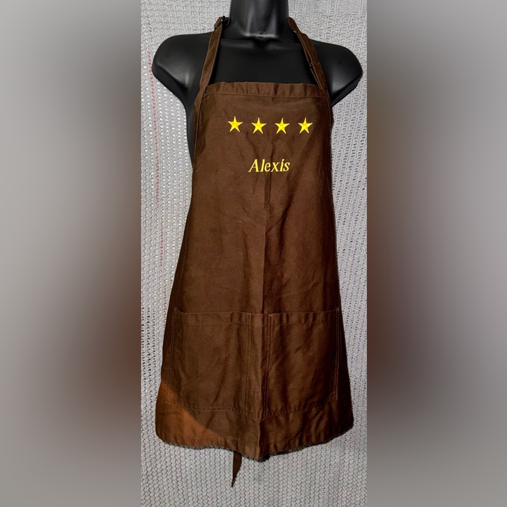 CRACKER BARREL Old Embroidered Employee Uniform Server Apron “Alexis” 4 Star